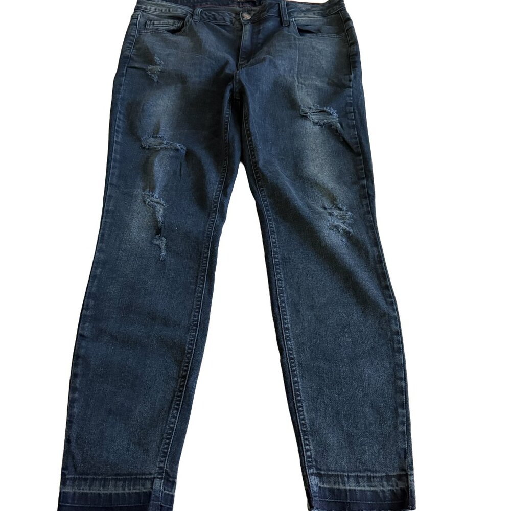 Ms. Cello Women's 18 Black Raw Hem Distressed Jeans